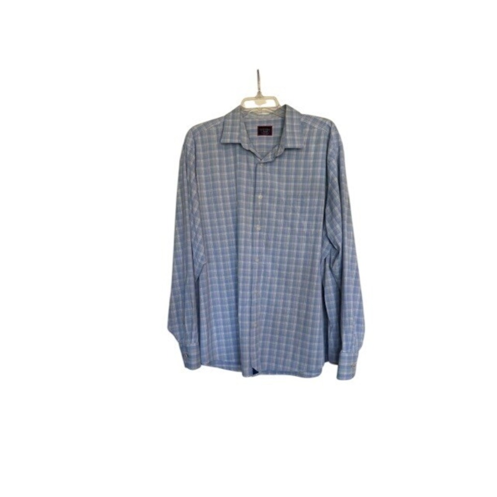 UNTUCKit Zonte Blue Plaid Relaxed Fit Performance Shirt Mens XXL Long Sleeve EUC